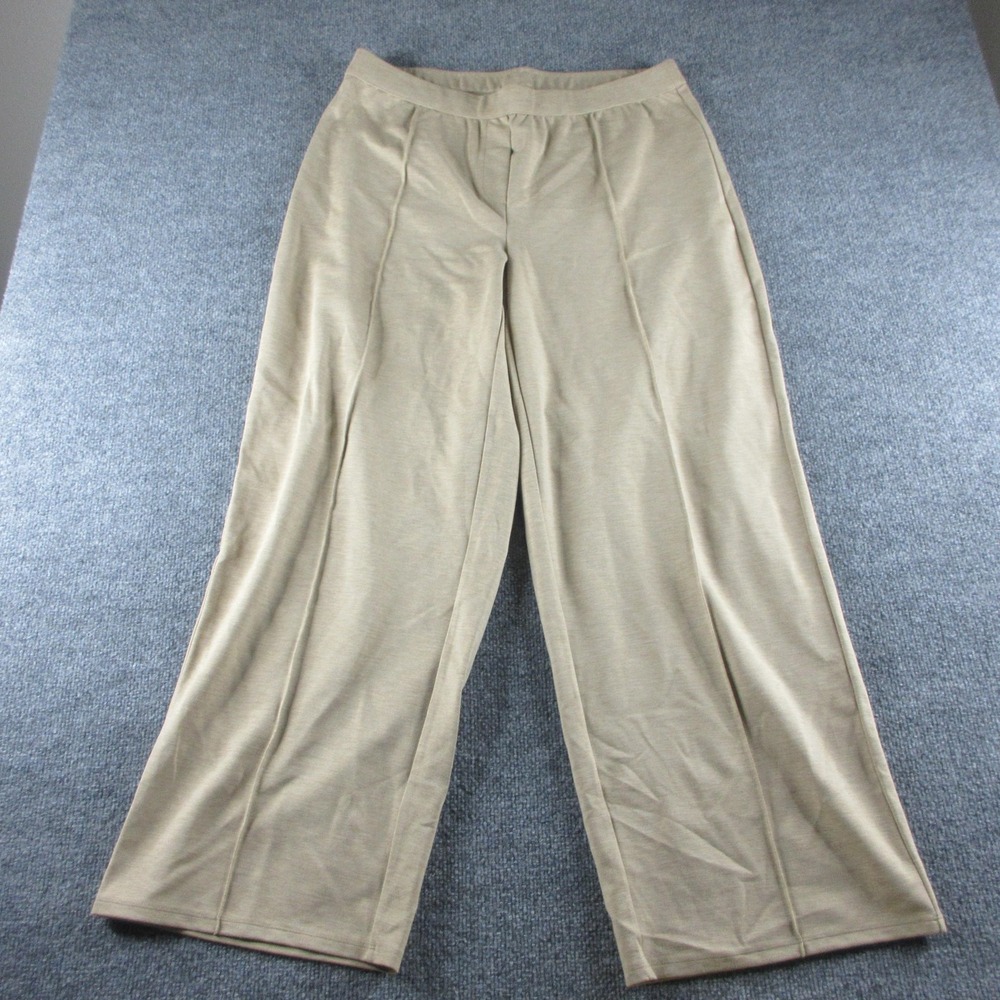 J. Jill Pants Womens XL Beige Jersey Pull On Elastic Waist Wide‎ Leg Casual